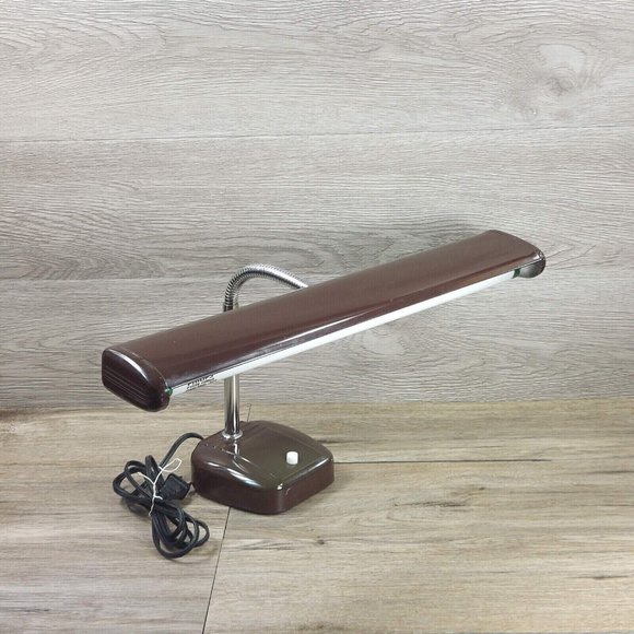 Vintage Fluorescent Desk Lamp Goose Neck Adjustable Brown Lamp Home Décor Art - Picture 6 of 12